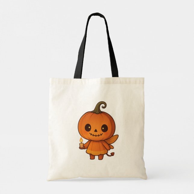 Tote Bag Citrouille Patch Sourit (Dos)