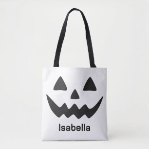 Tote Bag Citrouille Personnalisée pour Halloween Visage de