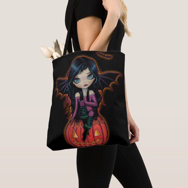 Tote Bag Citrouille Pixie Cute Big Eye (De près)