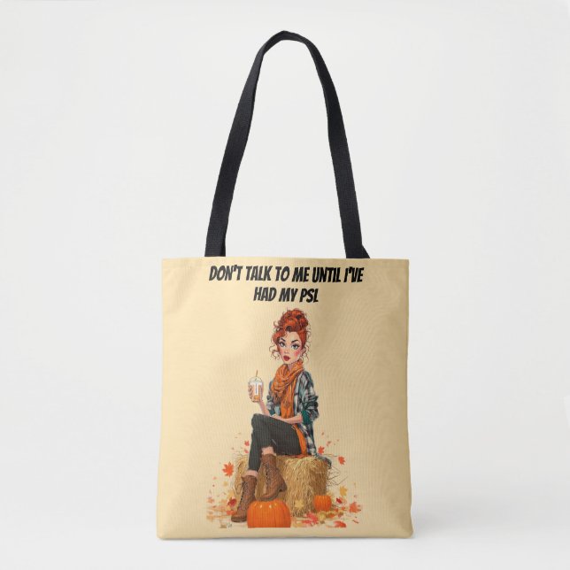 Tote Bag Citrouille Spice Latte - Ms Sass (Devant)