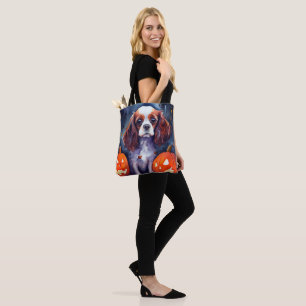 Tote Bag Citrouilles Cavalier King Charles Spaniel Hallowee