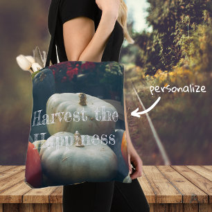 Tote Bag Citrouilles d'automne dans un jardin rustique