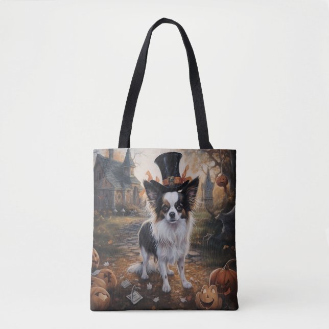 Tote Bag Citrouilles Papillon Halloween Épouvantable (Devant)