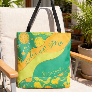 Tote Bag Citrus And Green Abstract Circles