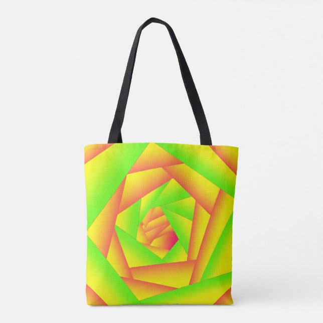 Tote Bag Citrus vert orange jaune ombre abstrait Conception (Dos)