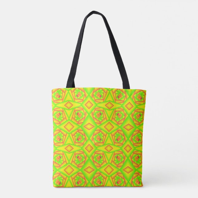 Tote Bag Citrus vert orange jaune ombre abstrait Conception (Dos)