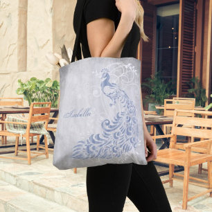 Tote Bag Clair bleu Peacock Personnalisé Fourre-tout