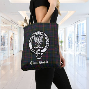 Tote Bag Clan Boyle Crest Badge & Tartan