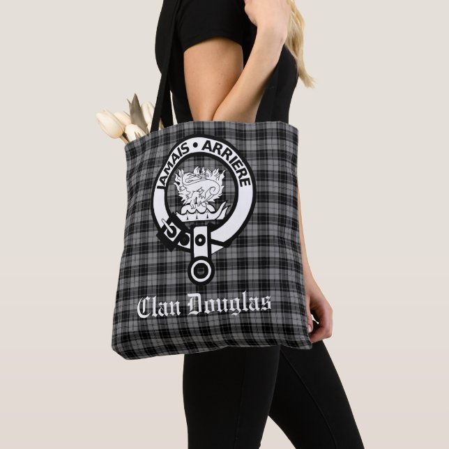 Tote Bag Clan Douglas Tartan et Insigne de crête (De près)