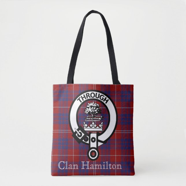 Tote Bag Clan Hamilton Crest et Tartan (Devant)