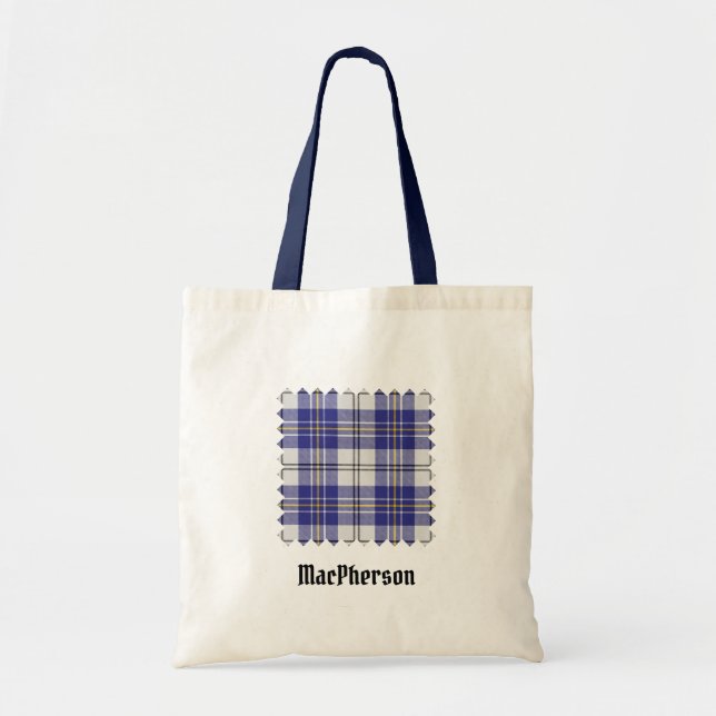 Tote Bag Clan MacPherson robe bleue Tartan (Devant)