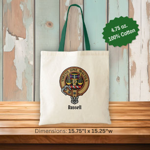 Tote Bag Clan Russell Crête sur Tartan