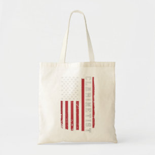 Tote Bag Clarinet Clarinetist Instrument USA Flag4