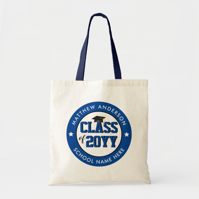 Tote Bag Classe de 2023 Elegant Blue Graduate Graduation (Devant)