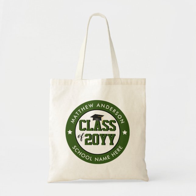 Tote Bag Classe de 2023 Forest Green Graduate Graduate (Devant)