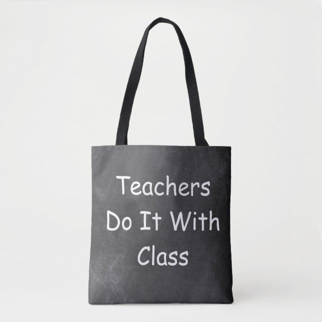 Tote Bag Classe Enseignants Chalkboard Design Idée cadeau (Devant)