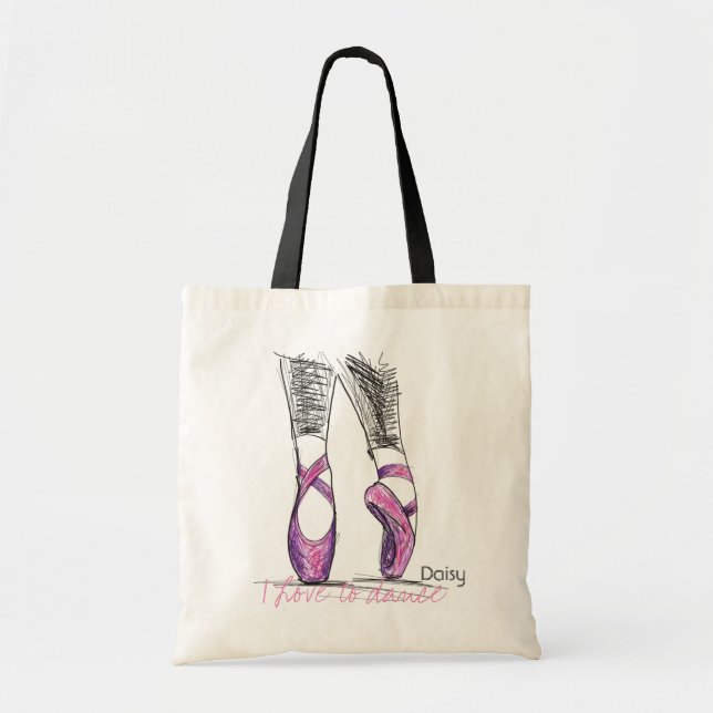 Tote Bag Classe nommée de ballet de silhouette de ballerine (Devant)