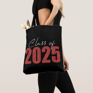 Tote Bag Classe Parties scintillant rouge de 2025