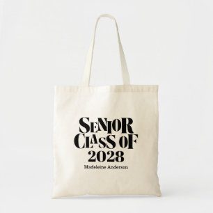 Tote Bag Classe supérieure rétro de fin d'études Noir et Bl