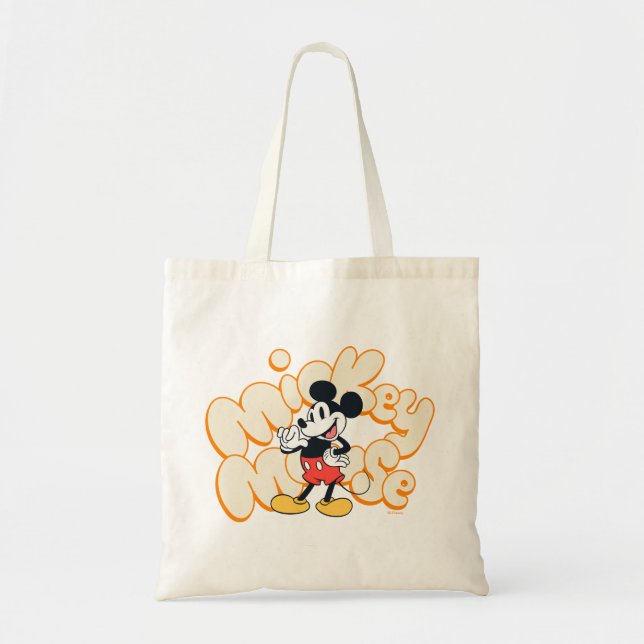Tote Bag Classic Mickey Mouse Bubble Letter Name Graphic (Devant)