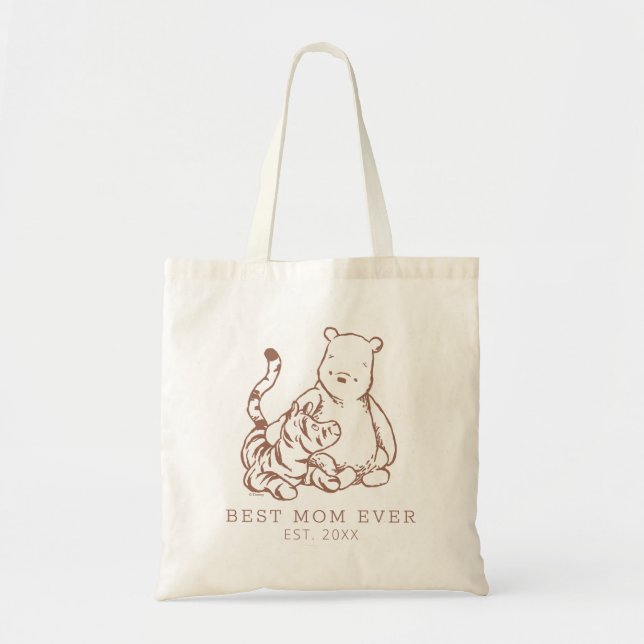 Tote Bag Classic Pooh & Tigger Meilleure Maman Jamais (Devant)