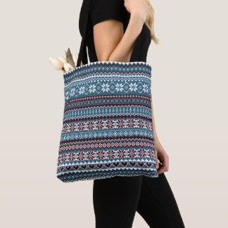 Tote Bag Classic Scandinavian Christmas Sweater Pattern