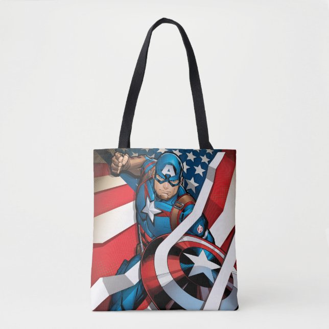 Tote Bag Classique Avengers | Capitaine Amérique avec des r (Devant)