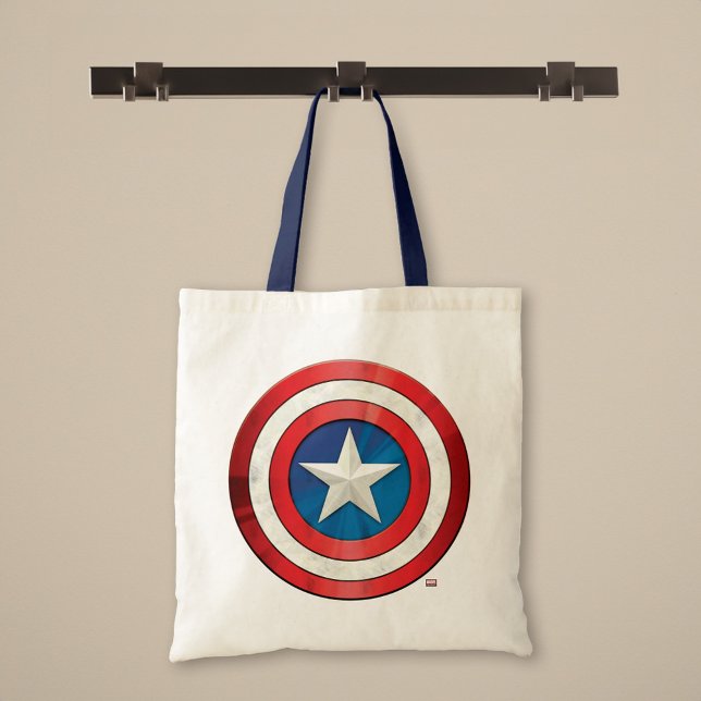 Tote Bag Classiques Avengers | Bouclier brossé de Captain A (Tote on rack)