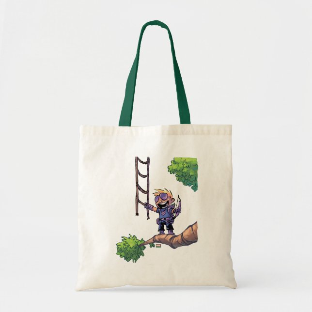 Tote Bag Classiques Avengers | Mini Hawkeye dans l'arbre (Devant)