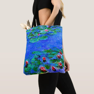 Tote Bag Claude Monet art : Lys à eau (rouge),