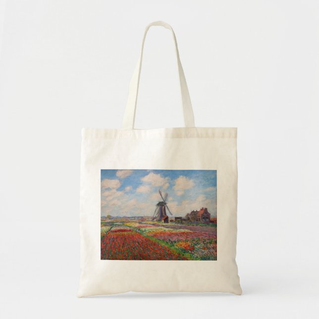Tote Bag Claude Monet - Champ de Tulipes en Hollande (Devant)