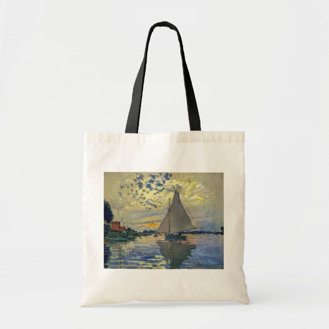 Tote Bag Claude Monet - Sailboat at Le Petit-Gennevilliers (Devant)