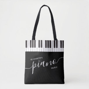 Tote Bag Clavier de touches de piano personnalisées Musique