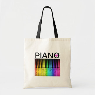 Tote Bag Clavier et notes Rainbow Piano