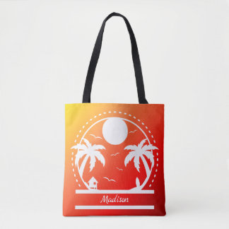 Tote Bag Clavier Tropical Summer (dégradé rouge-orange-jaun