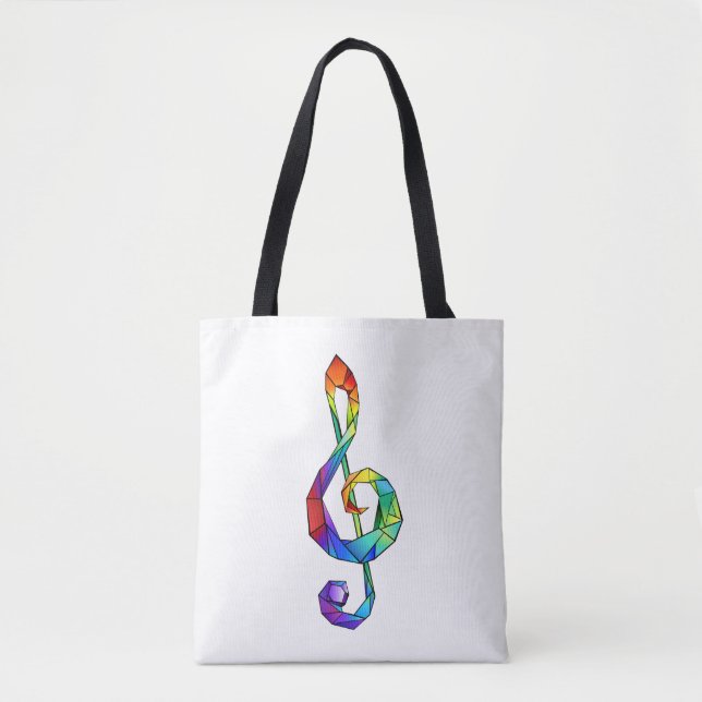 Tote Bag Clé de la musique arc-en-ciel (Devant)