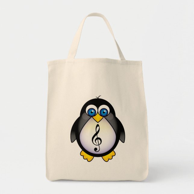 Tote Bag Clef triple de pingouin de musique (Devant)