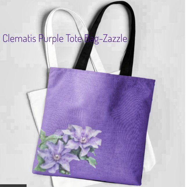 Tote Bag Clematis violet (Créateur téléchargé)