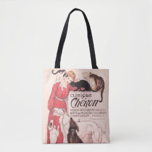 Tote Bag Clinique Cheron Vintage Chien Chat Steinlen Poster