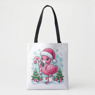 Tote Bag Clipart de sublimation du Flamant rose de Noël