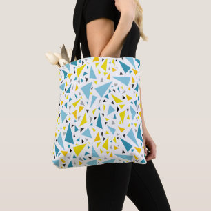 Tote Bag Cliquez sur le design favori Jaune et triangle ble