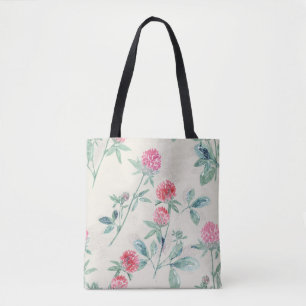 Tote Bag Clover, shamrock sur beige.