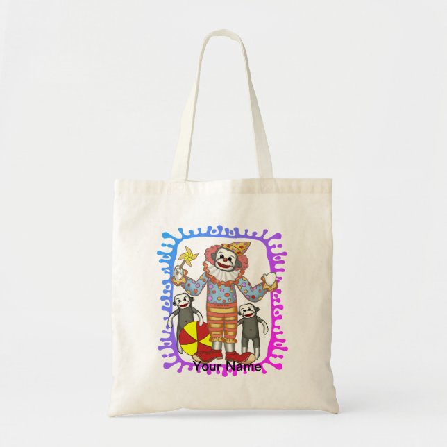 Tote Bag Clown de singe de Sock (Devant)
