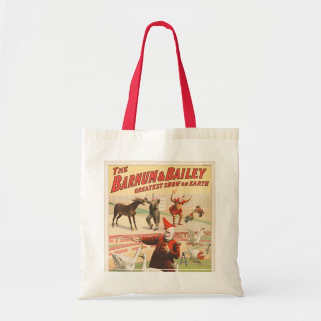 Tote Bag Clowns Avec Oies, Coqs Et Âne. (Devant)