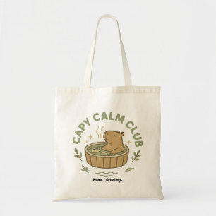 Tote Bag Club Capy Calme Mignon Capybara Rétro Esthétique C