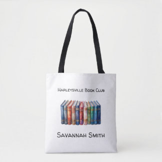 Tote Bag Club de lecture personnalisé avec des livres et un