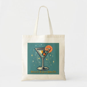 Tote Bag Club de Martini Atomique Cocktail Rétro Futuriste