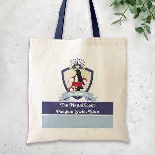 Tote Bag Club de natation personnalisé Crest Cute Penguin E