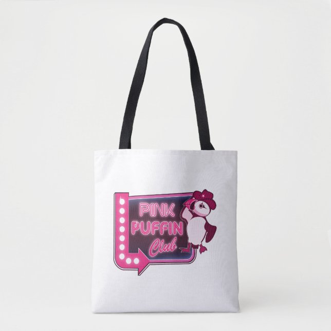 Tote Bag Club de Puffin rose (Devant)