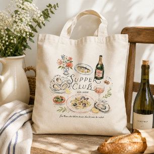Tote Bag Club de Souper Côtiers Fantaisiste Aquarelle